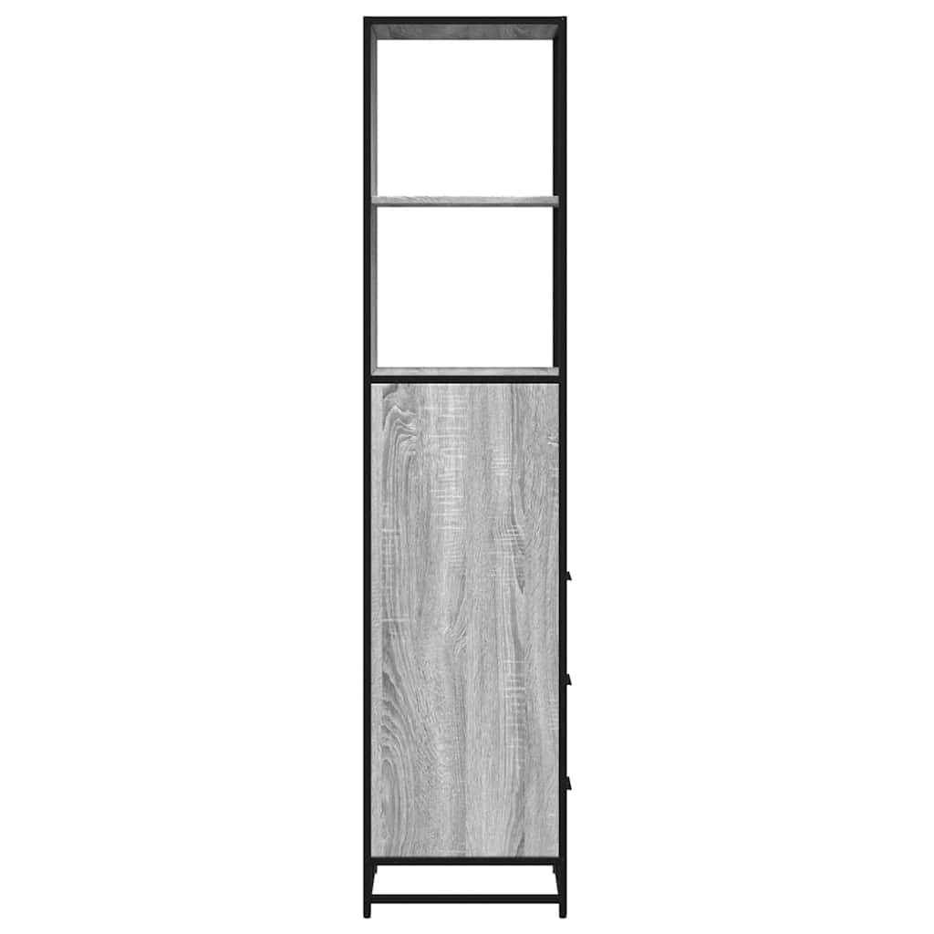 vidaXL Ντουλάπι μπάνιου Γκρι Sonoma 35x37,5x166 cm