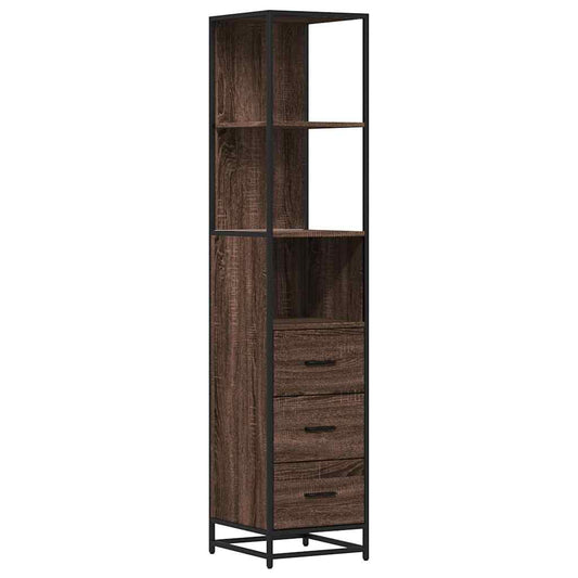 vidaXL Ντουλάπι μπάνιου καφέ δρυς 35x37,5x166 cm