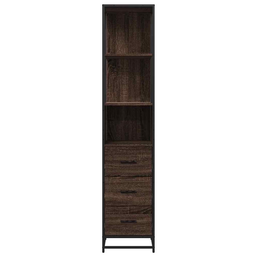 vidaXL Ντουλάπι μπάνιου καφέ δρυς 35x37,5x166 cm