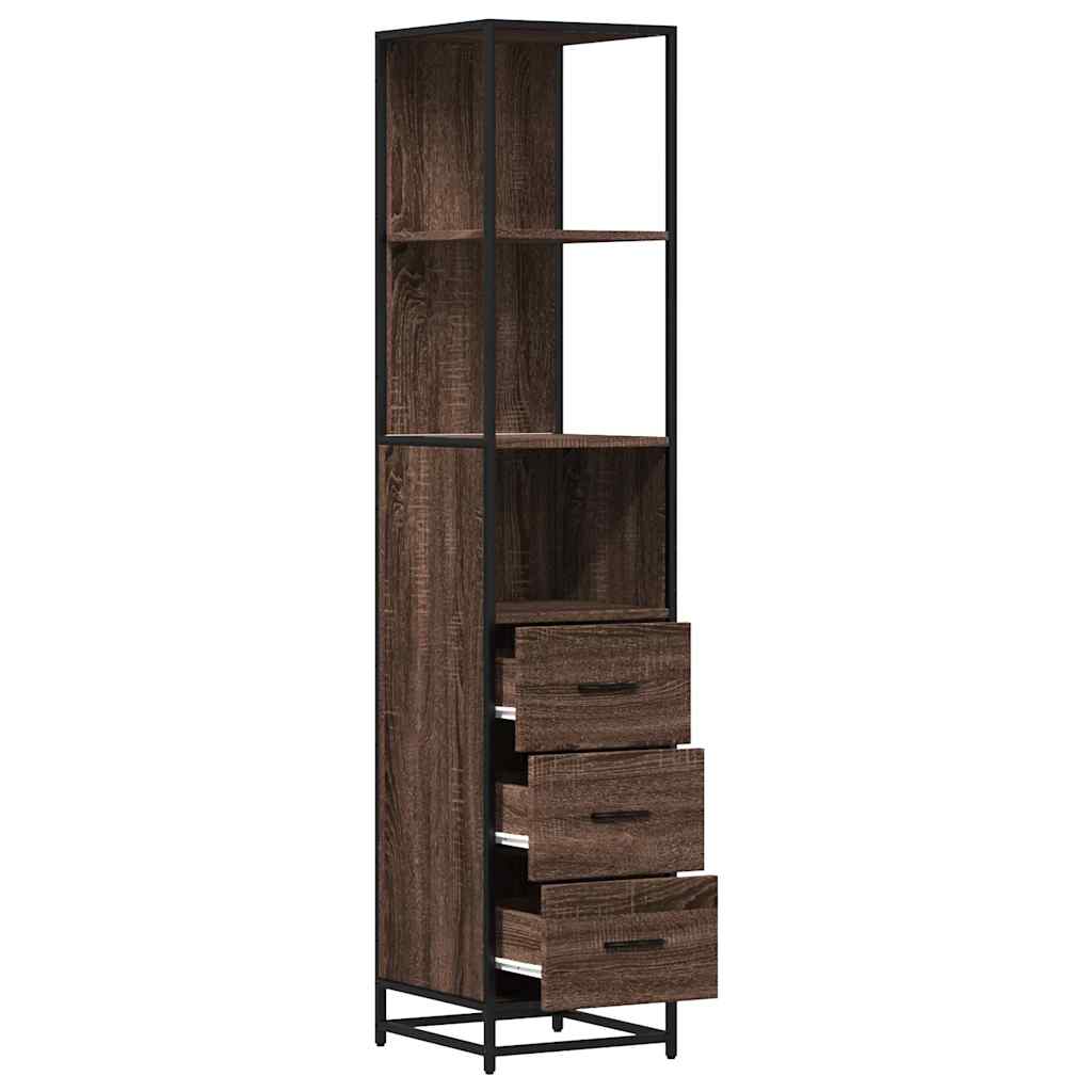 vidaXL Ντουλάπι μπάνιου καφέ δρυς 35x37,5x166 cm