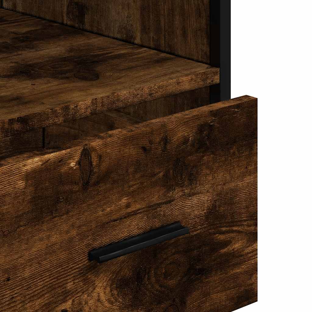 vidaXL Ντουλάπι μπάνιου καπνιστή βελανιδιά 35x37,5x100 cm
