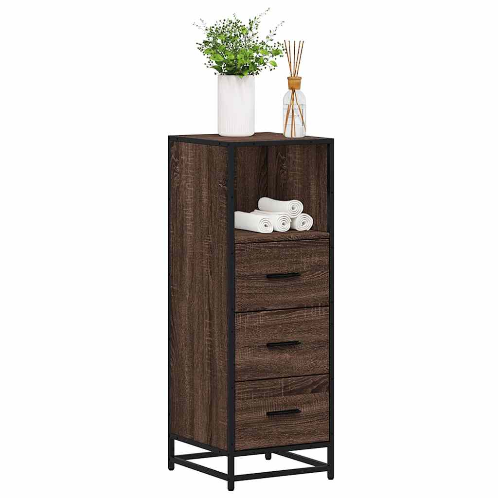 vidaXL Ντουλάπι μπάνιου καφέ δρυς 35x37,5x100 cm