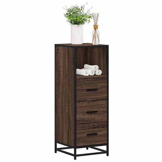 vidaXL Ντουλάπι μπάνιου καφέ δρυς 35x37,5x100 cm