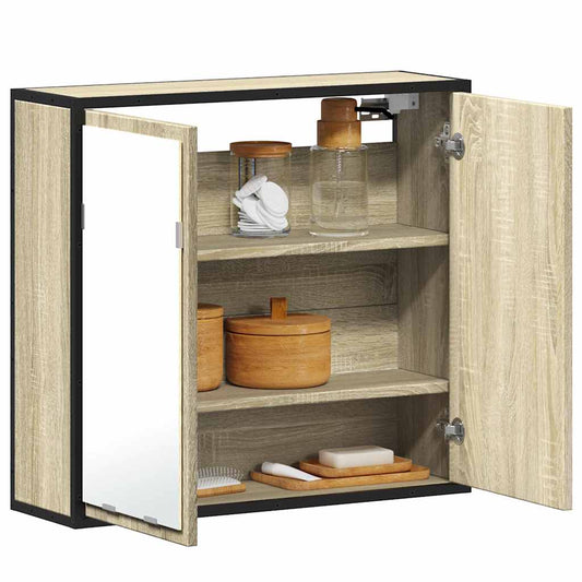 vidaXL Ντουλάπι Καθρέφτη Μπάνιου Sonoma Δρυς 65 x 20 x 60 εκ. από Τεχνητό Ξύλο