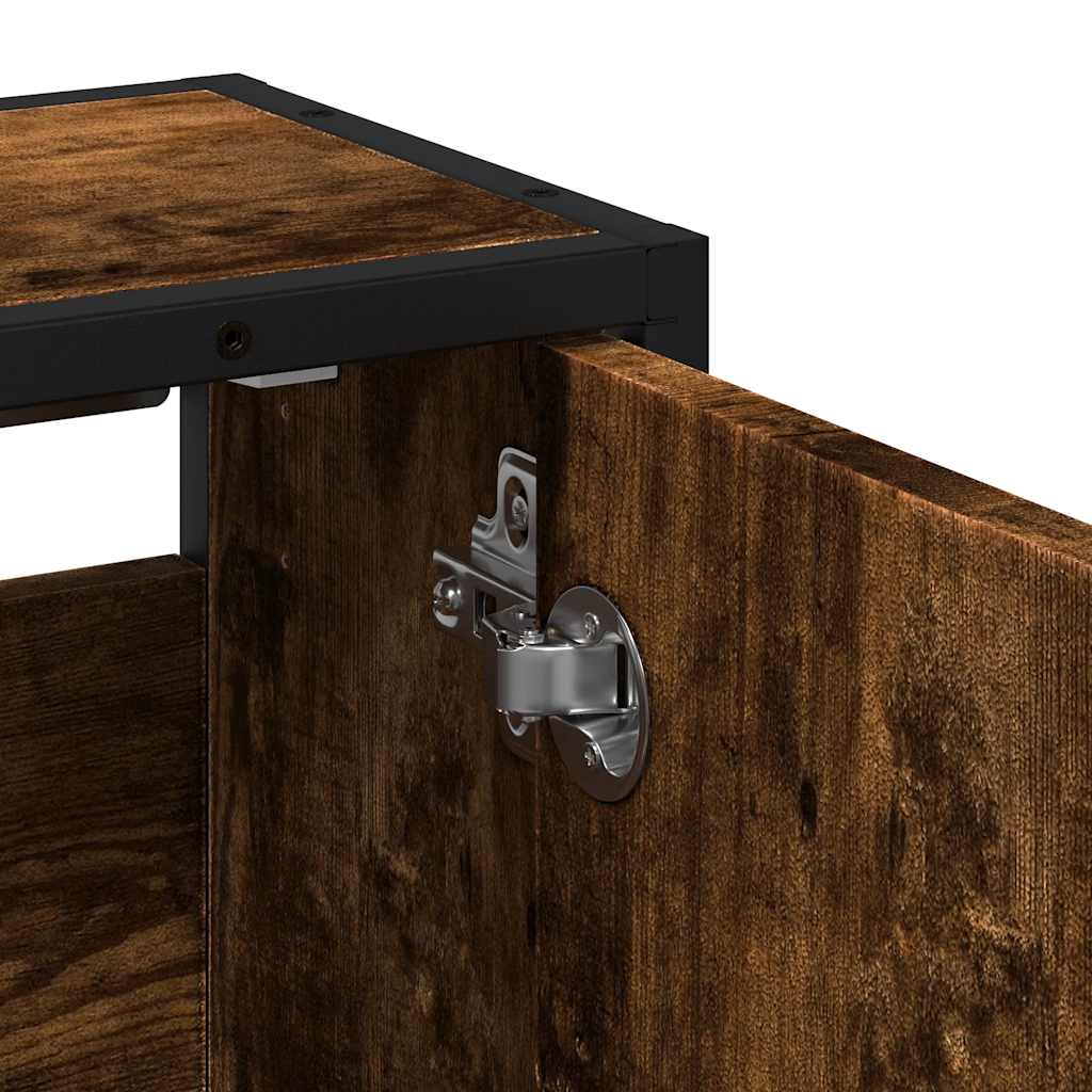 vidaXL ντουλάπι καθρέφτη μπάνιου καπνιστή δρυς 65x20x60 cm