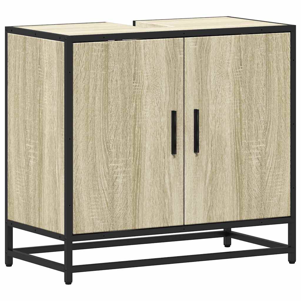 vidaXL Ντουλάπι Νιπτήρα Μπάνιου Sonoma Δρυς 65x33x60 εκ. Επεξ. Ξύλο