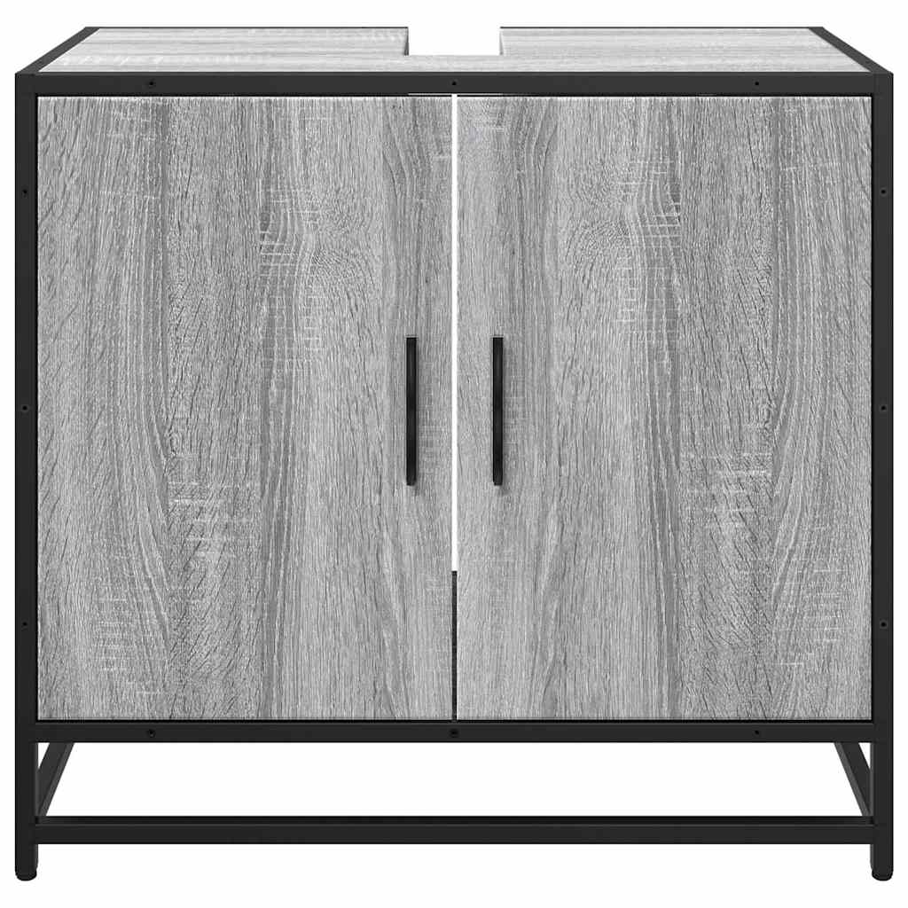 vidaXL Ντουλάπι νιπτήρα μπάνιου γκρι Sonoma 65x33x60 cm