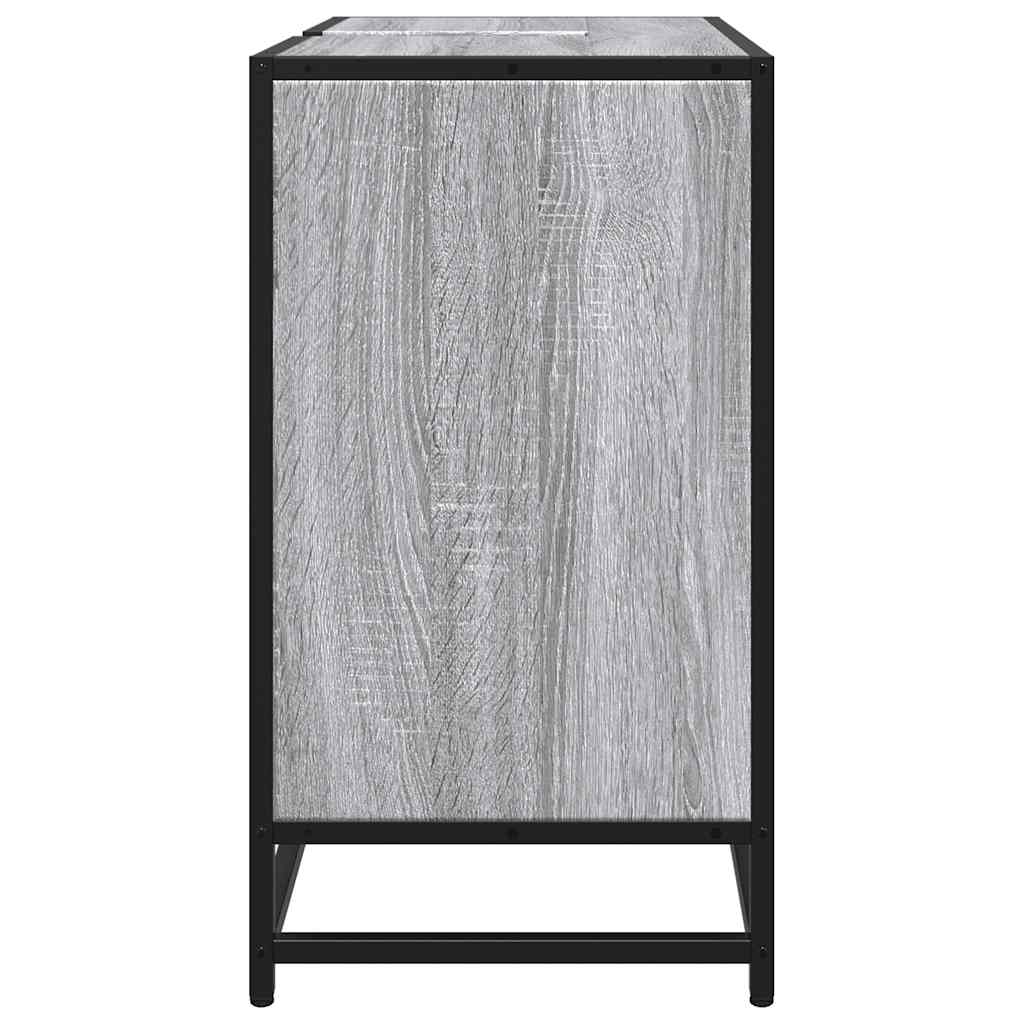 vidaXL Ντουλάπι νιπτήρα μπάνιου γκρι Sonoma 65x33x60 cm