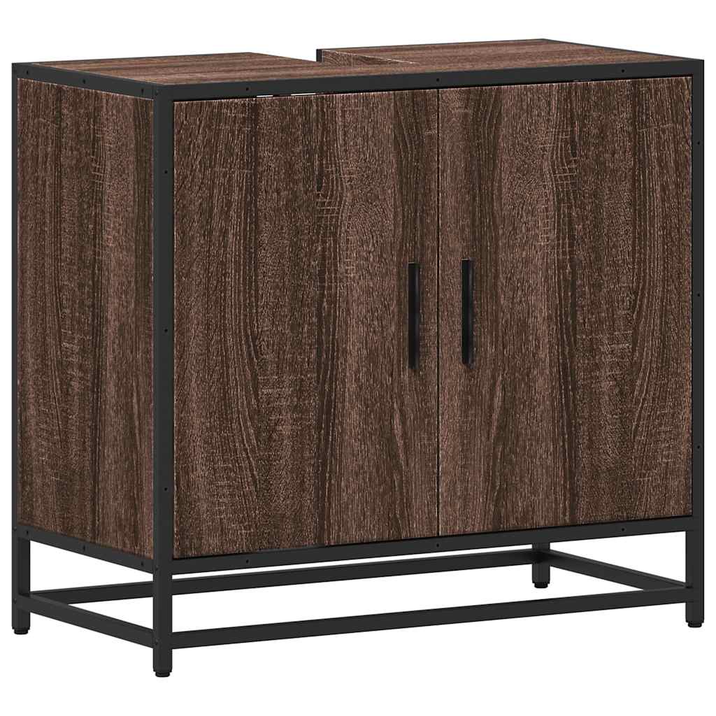 vidaXL ντουλάπι νιπτήρα μπάνιου καφέ δρυς 65x33x60 cm