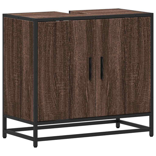 vidaXL ντουλάπι νιπτήρα μπάνιου καφέ δρυς 65x33x60 cm