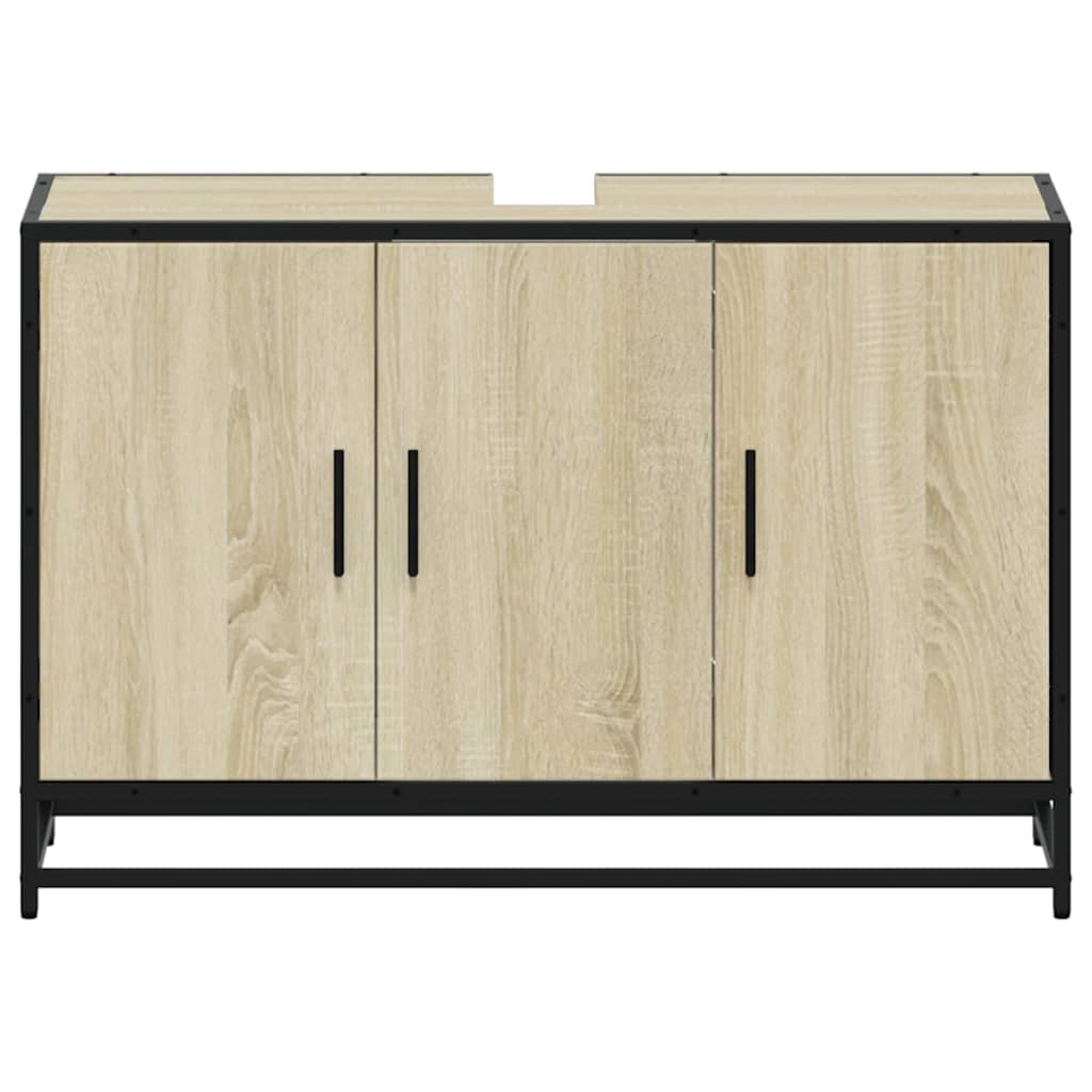 vidaXL Ντουλάπι νιπτήρα μπάνιου Sonoma Oak 90x33x60 cm