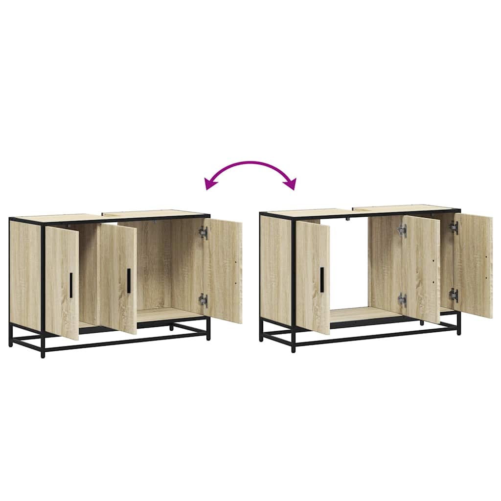 vidaXL Ντουλάπι νιπτήρα μπάνιου Sonoma Oak 90x33x60 cm