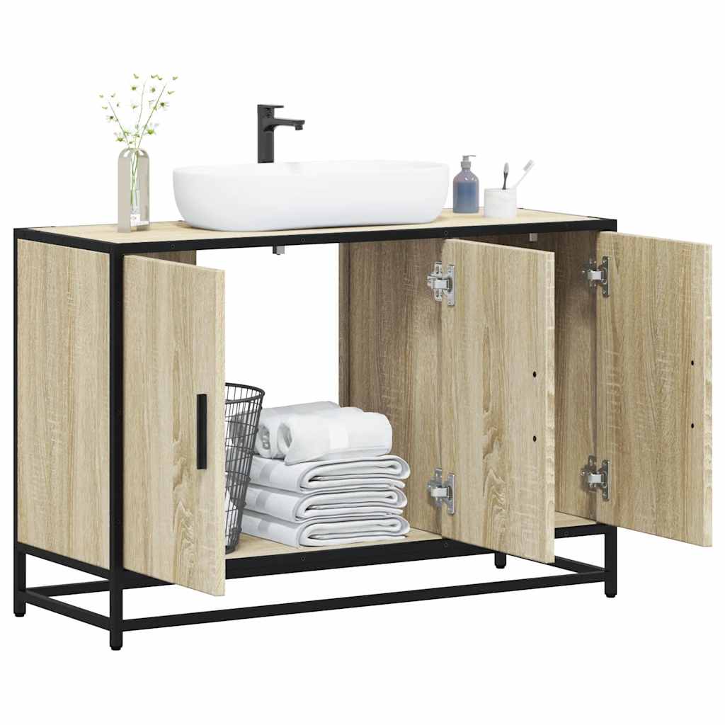 vidaXL Ντουλάπι νιπτήρα μπάνιου Sonoma Oak 90x33x60 cm