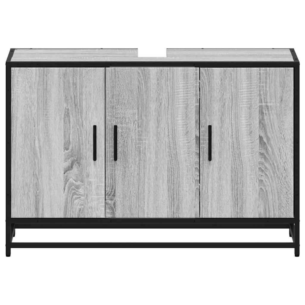 vidaXL Ντουλάπι νιπτήρα μπάνιου γκρι Sonoma 90x33x60 cm