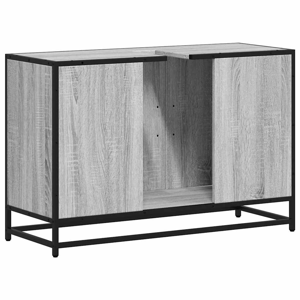 vidaXL Ντουλάπι νιπτήρα μπάνιου γκρι Sonoma 90x33x60 cm
