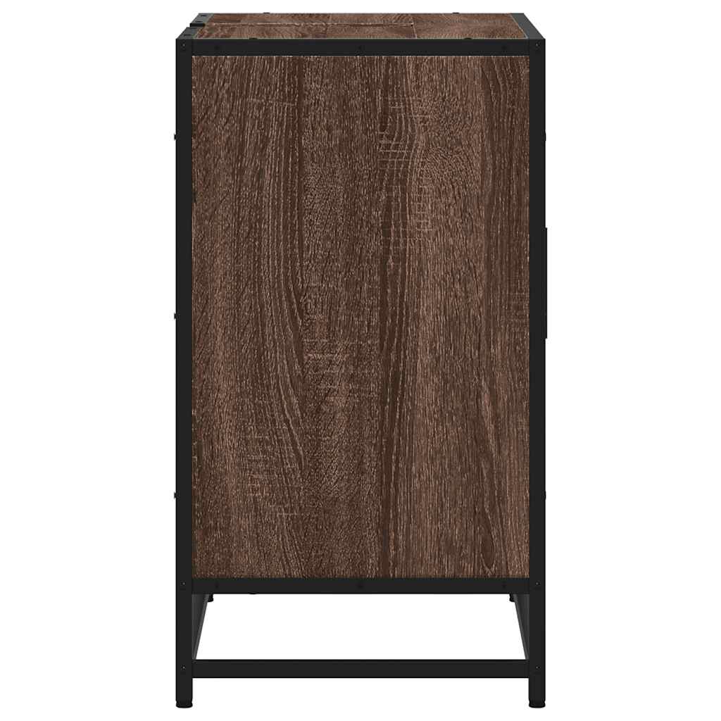 vidaXL ντουλάπι νιπτήρα μπάνιου καφέ δρυς 65x33x60 cm