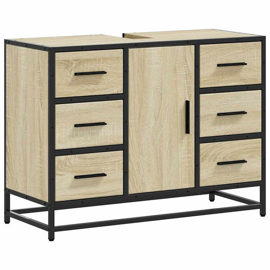 vidaXL Ντουλάπι Μπάνιου Νιπτήρα Sonoma Δρυς 80 x 33 x 60εκ. Επεξ. Ξύλο