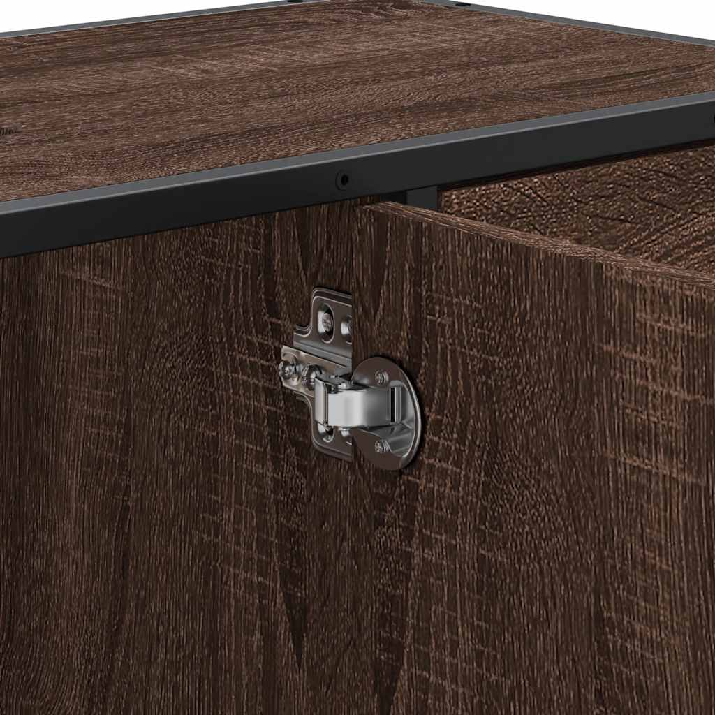 vidaXL Ντουλάπι Μπάνιου Νιπτήρα Καφέ Δρυς 80 x 33 x 60 εκ. Επεξ. Ξύλο