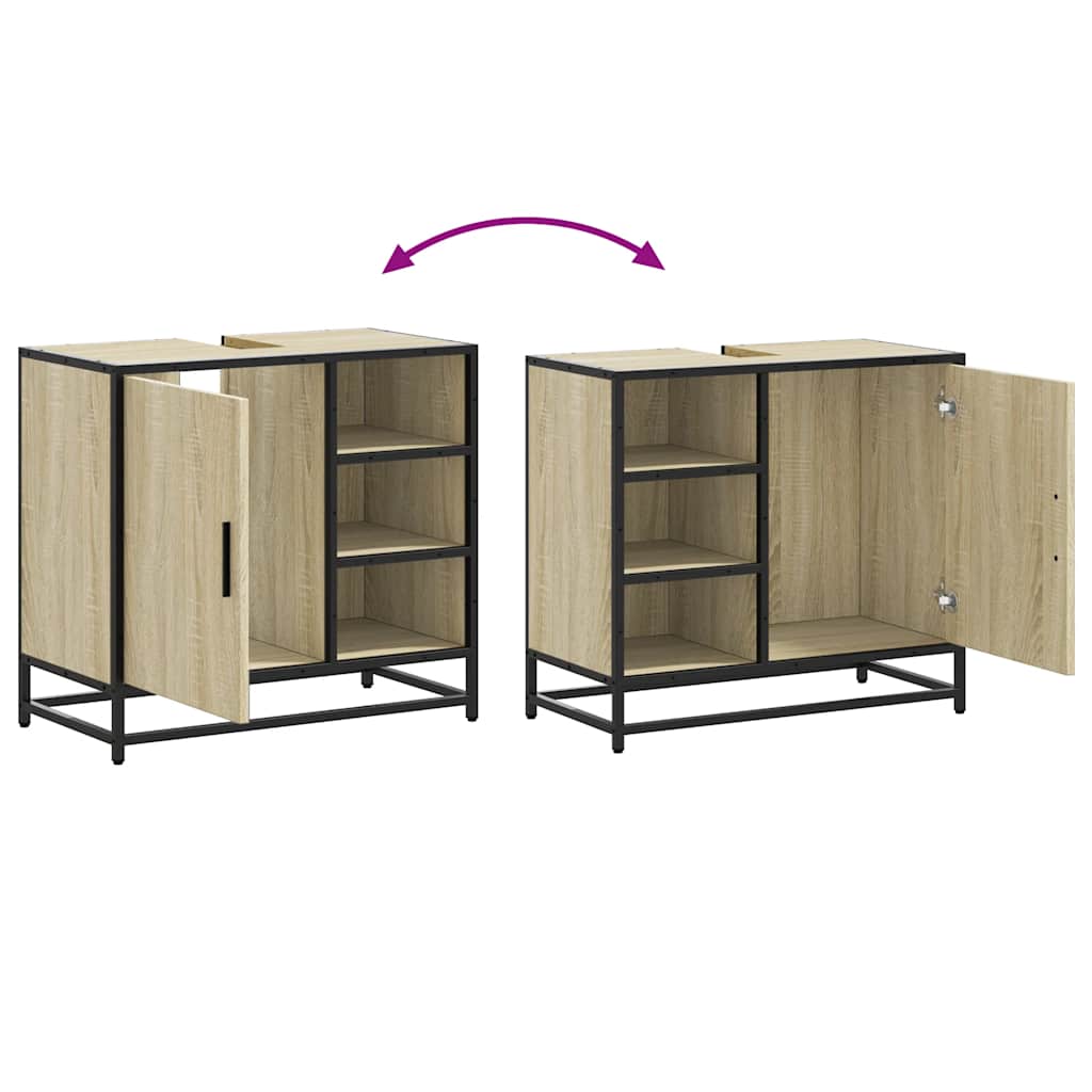 vidaXL Ντουλάπι Νιπτήρα Μπάνιου Sonoma Δρυς 65x33x60 εκ. Επεξ. Ξύλο