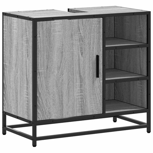 vidaXL Ντουλάπι νιπτήρα μπάνιου γκρι Sonoma 65x33x60 cm
