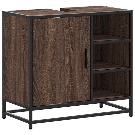 vidaXL ντουλάπι νιπτήρα μπάνιου καφέ δρυς 65x33x60 cm