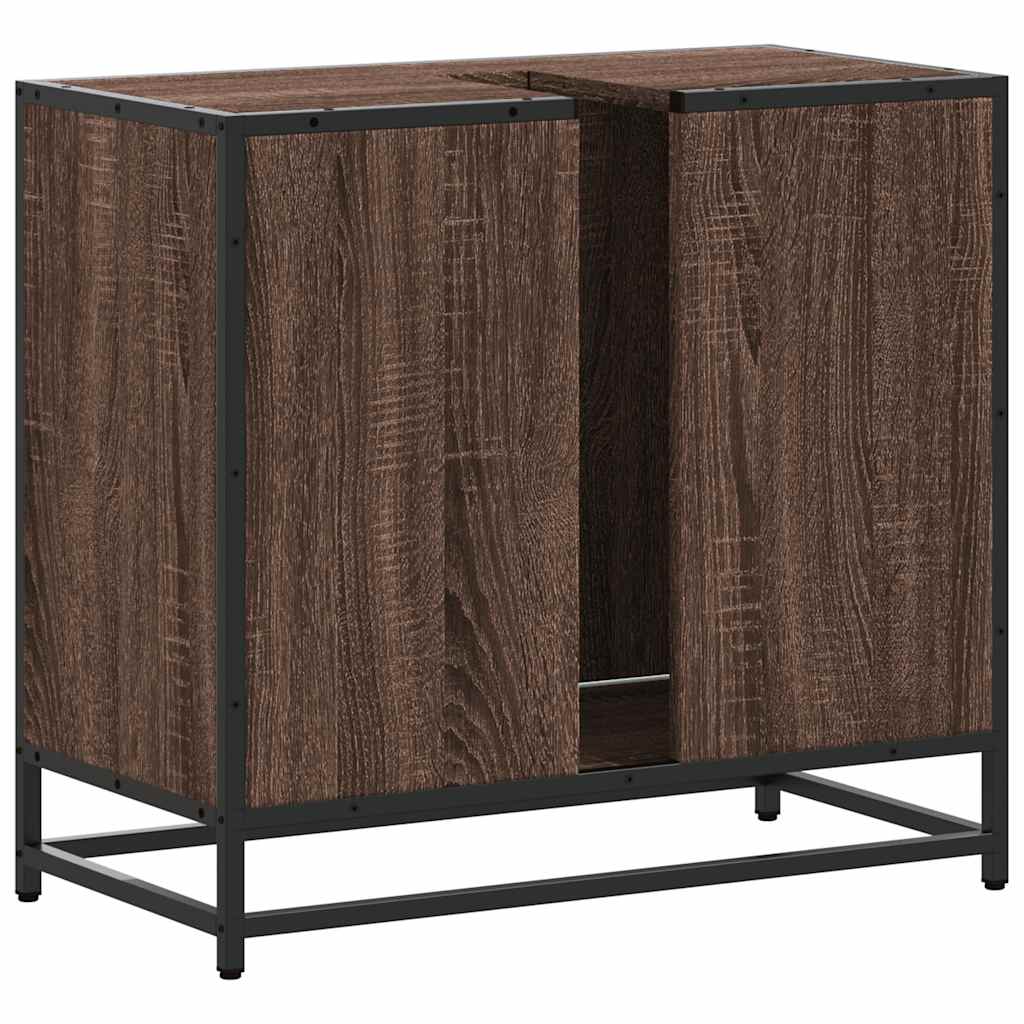 vidaXL ντουλάπι νιπτήρα μπάνιου καφέ δρυς 65x33x60 cm