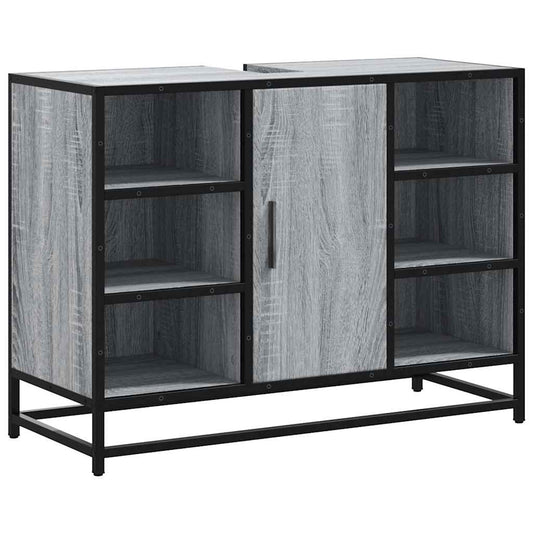 vidaXL Ντουλάπι Μπάνιου Νιπτήρα Γκρι Sonoma 80 x 33 x 60εκ. Επεξ. Ξύλο