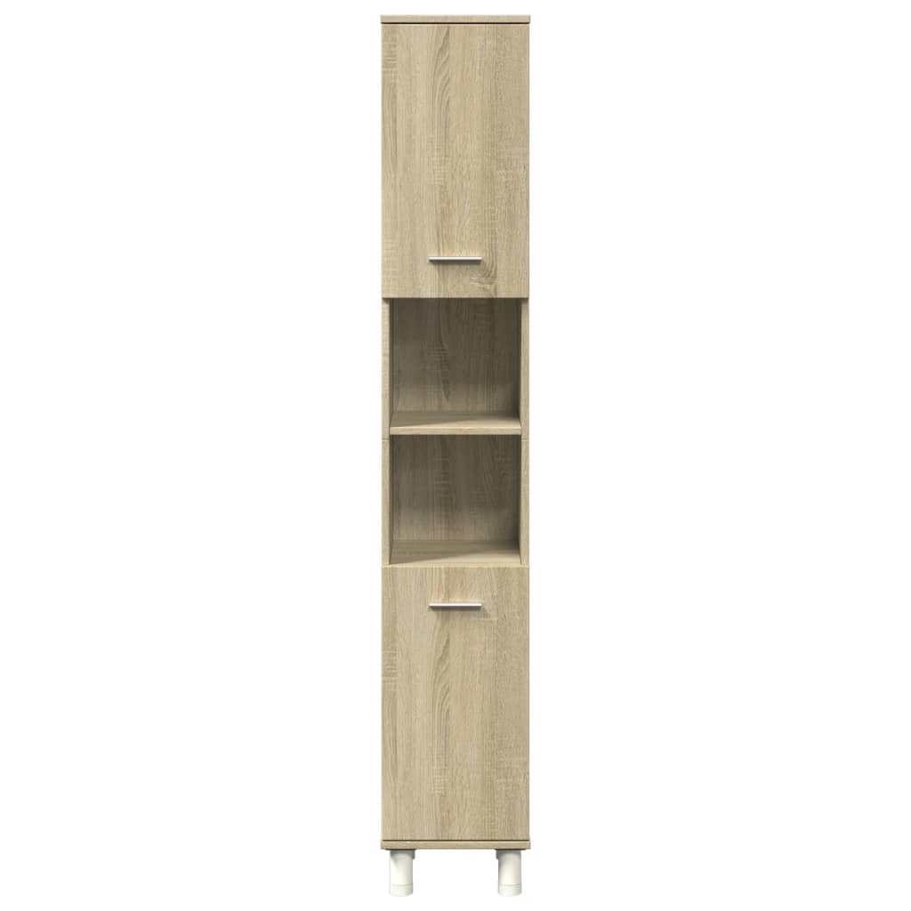 vidaXL Ντουλάπι Μπάνιου Sonoma Δρυς 30,5x30x179 εκ. από Επεξεργ. Ξύλο