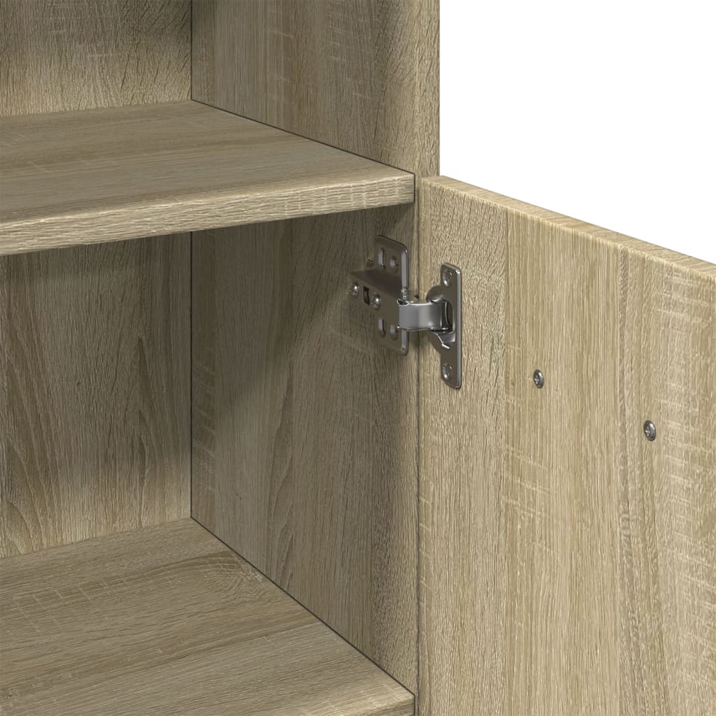 vidaXL Ντουλάπι Μπάνιου Sonoma Δρυς 30,5x30x179 εκ. από Επεξεργ. Ξύλο
