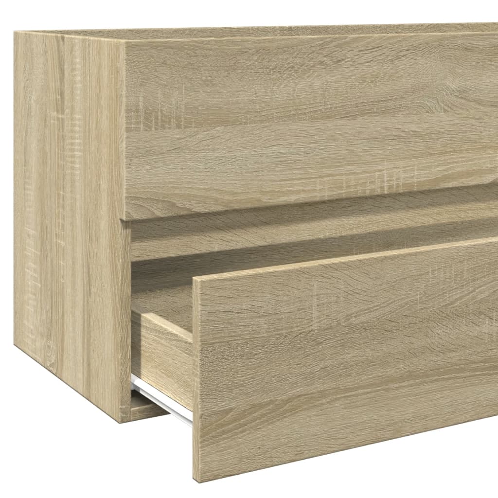 vidaXL Ντουλάπι Νιπτήρα Μπάνιου Sonoma Δρυς 100x38,5x45 εκ. Επεξ. Ξύλο