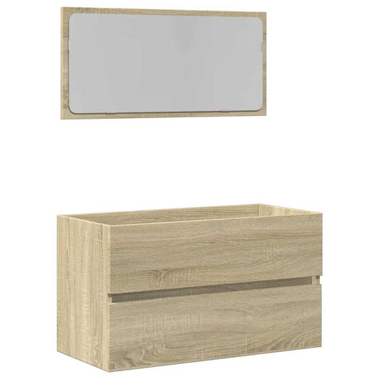 vidaXL Ντουλάπι Μπάνιου με Καθρέφτη Sonoma δρυς 80x38,5x45 εκ.