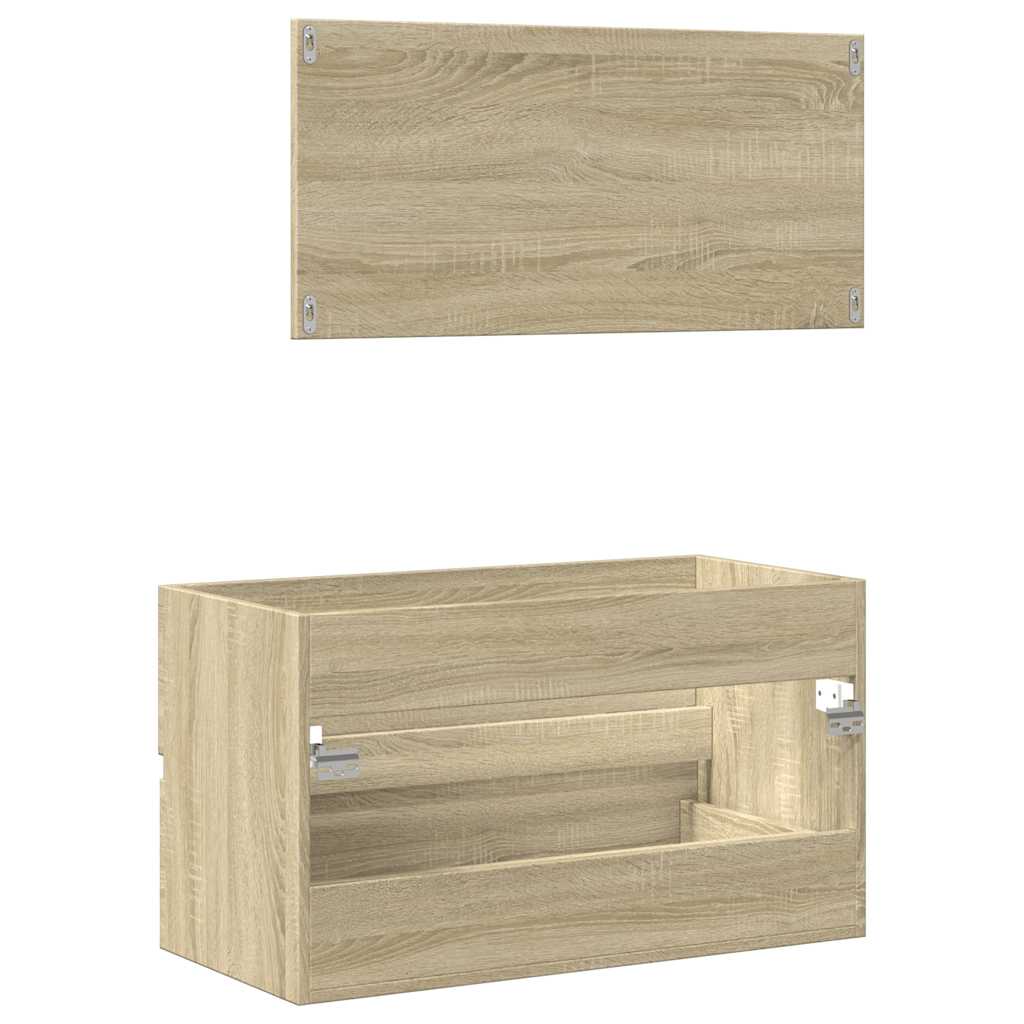 vidaXL Ντουλάπι Μπάνιου με Καθρέφτη Sonoma δρυς 80x38,5x45 εκ.