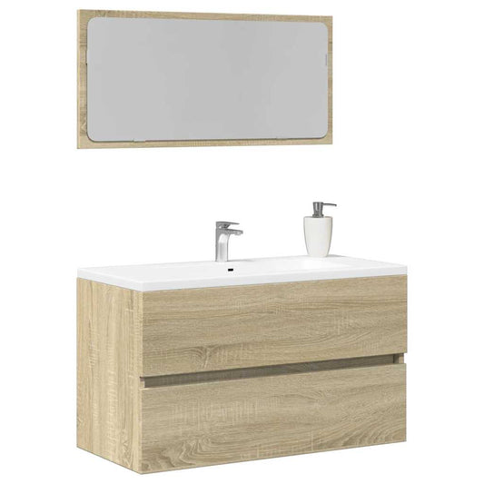 vidaXL Ντουλάπι Μπάνιου με Καθρέφτη Sonoma δρυς 80x38,5x45 εκ.