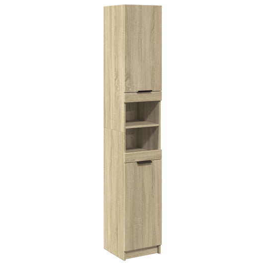 vidaXL Ντουλάπι Μπάνιου Sonoma Δρυς 32x34x188,5 εκ. Επεξεργ. Ξύλο