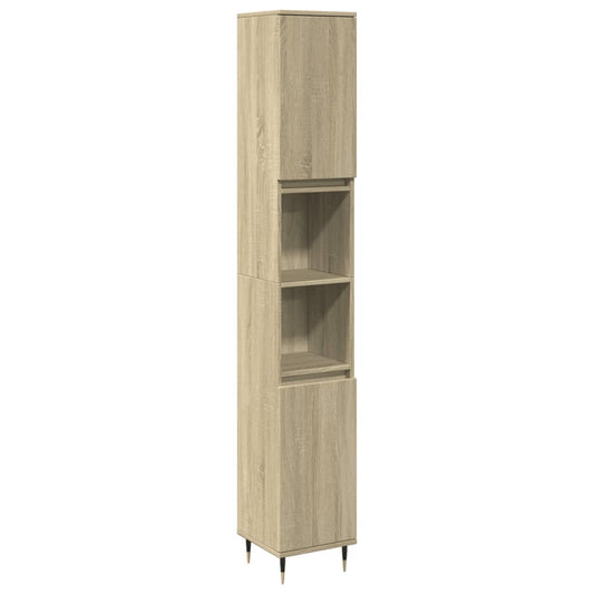 vidaXL Ντουλάπι Μπάνιου Sonoma Δρυς 30x30x190 εκ. Επεξεργασμένο Ξύλο