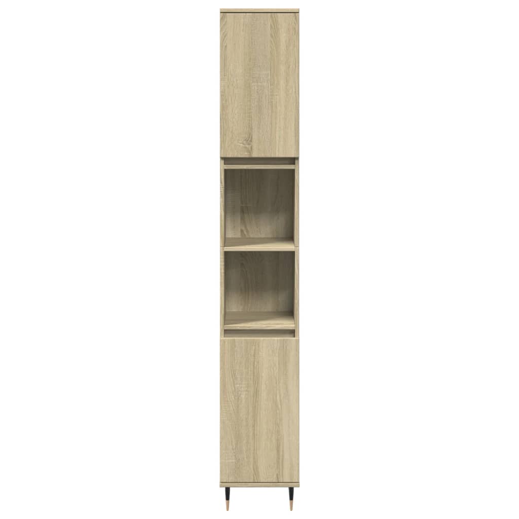 vidaXL Ντουλάπι Μπάνιου Sonoma Δρυς 30x30x190 εκ. Επεξεργασμένο Ξύλο