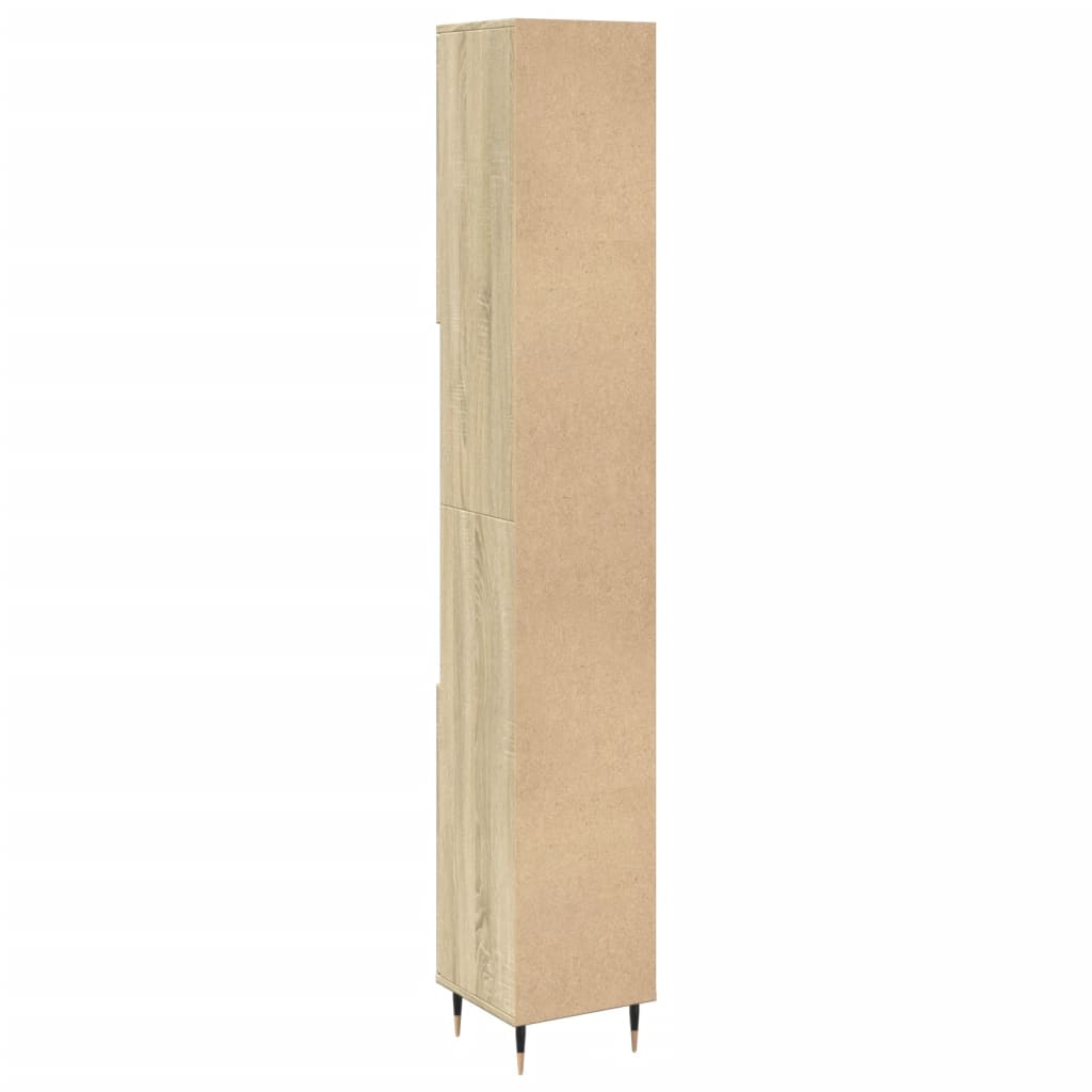 vidaXL Ντουλάπι Μπάνιου Sonoma Δρυς 30x30x190 εκ. Επεξεργασμένο Ξύλο