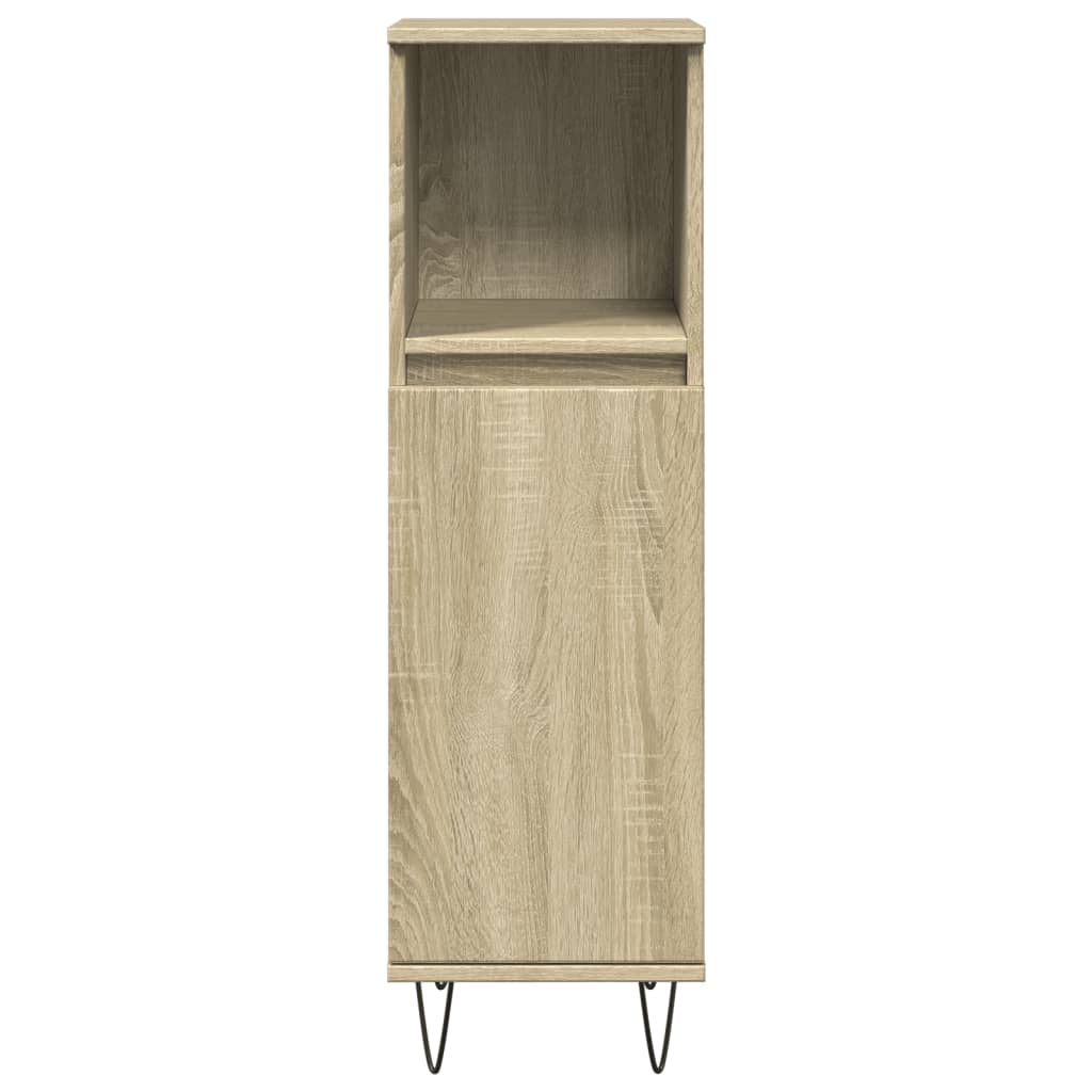 vidaXL Ντουλάπι Μπάνιου Sonoma Δρυς 30x30x100 εκ. Επεξεργασμένο Ξύλο