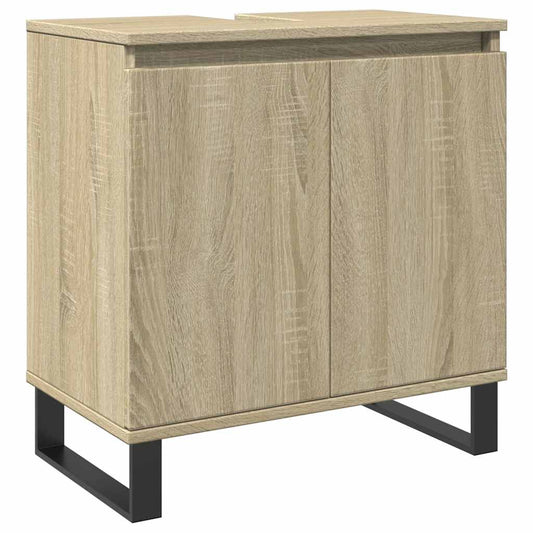 vidaXL Ντουλάπι Μπάνιου Sonoma Δρυς 58 x 33 x 60 εκ. από Επεξεργ. Ξύλο
