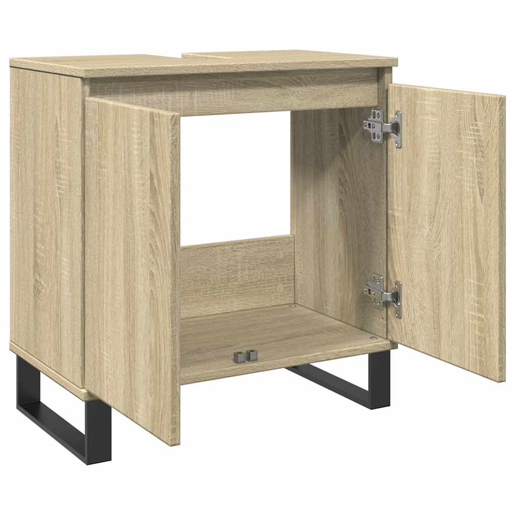 vidaXL Ντουλάπι Μπάνιου Sonoma Δρυς 58 x 33 x 60 εκ. από Επεξεργ. Ξύλο