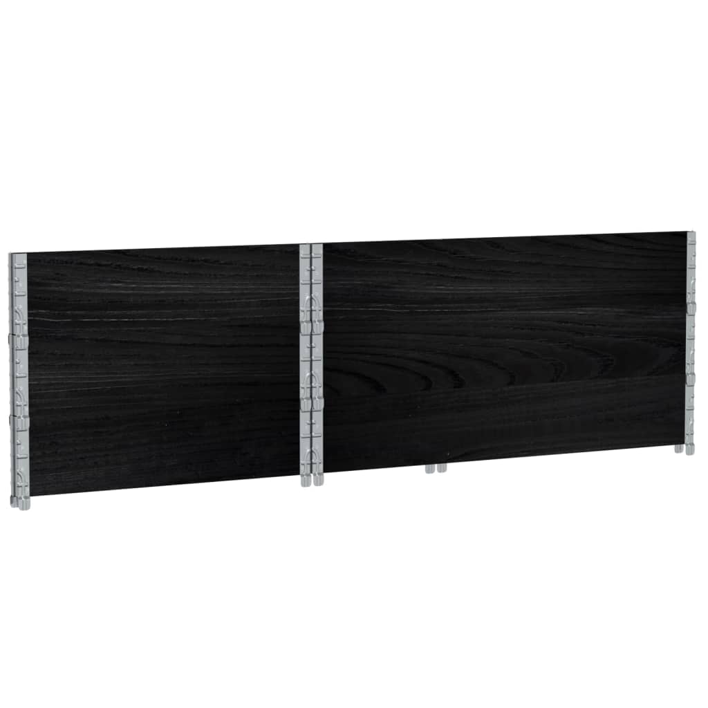 vidaXL Κολάρα Παλέτας 3 τεμ. Μαύρο 120x80 εκ. από Μασίφ Ξύλο Πεύκου