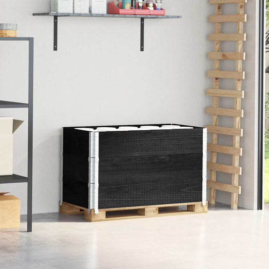 vidaXL Κολάρα Παλέτας 3 τεμ. Μαύρο 100x50 εκ. από Μασίφ Ξύλο Πεύκου