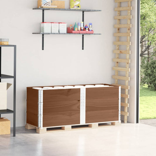 vidaXL Κολάρα Παλέτας 3 τεμ. Καφέ 150x50 εκ. από Μασίφ Ξύλο Πεύκου