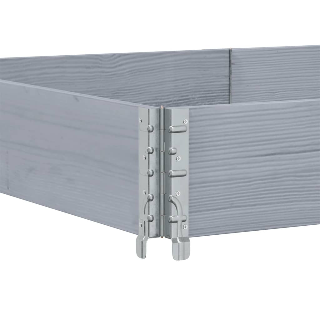 vidaXL Κολάρα Παλέτας 3 τεμ. Γκρι 150x100 εκ. από Μασίφ Ξύλο Πεύκου