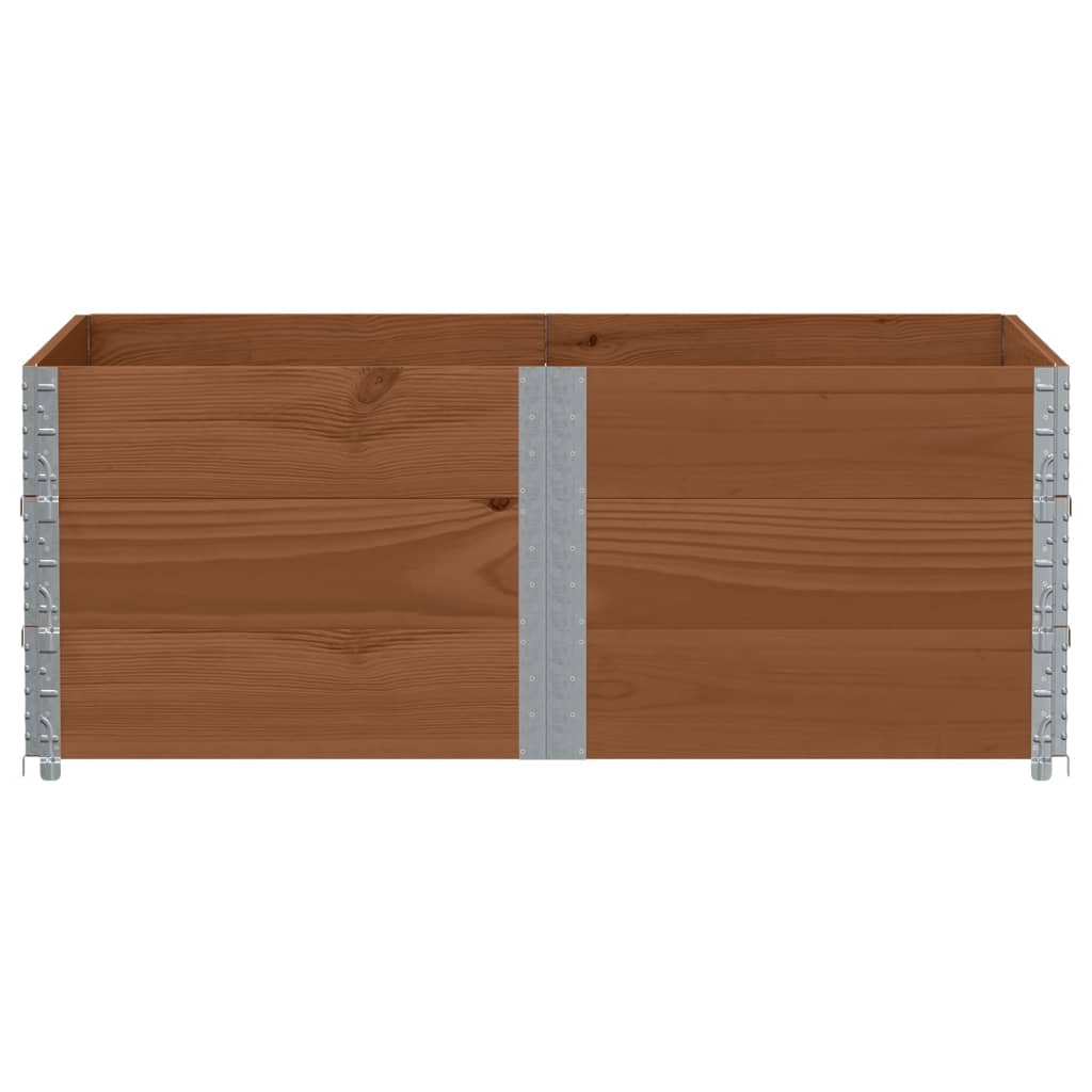 vidaXL Κολάρα Παλέτας 3 τεμ. Καφέ 150x100 εκ. από Μασίφ Ξύλο Πεύκου