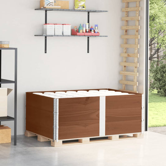 vidaXL Κολάρα Παλέτας 3 τεμ. Καφέ 150x100 εκ. από Μασίφ Ξύλο Πεύκου