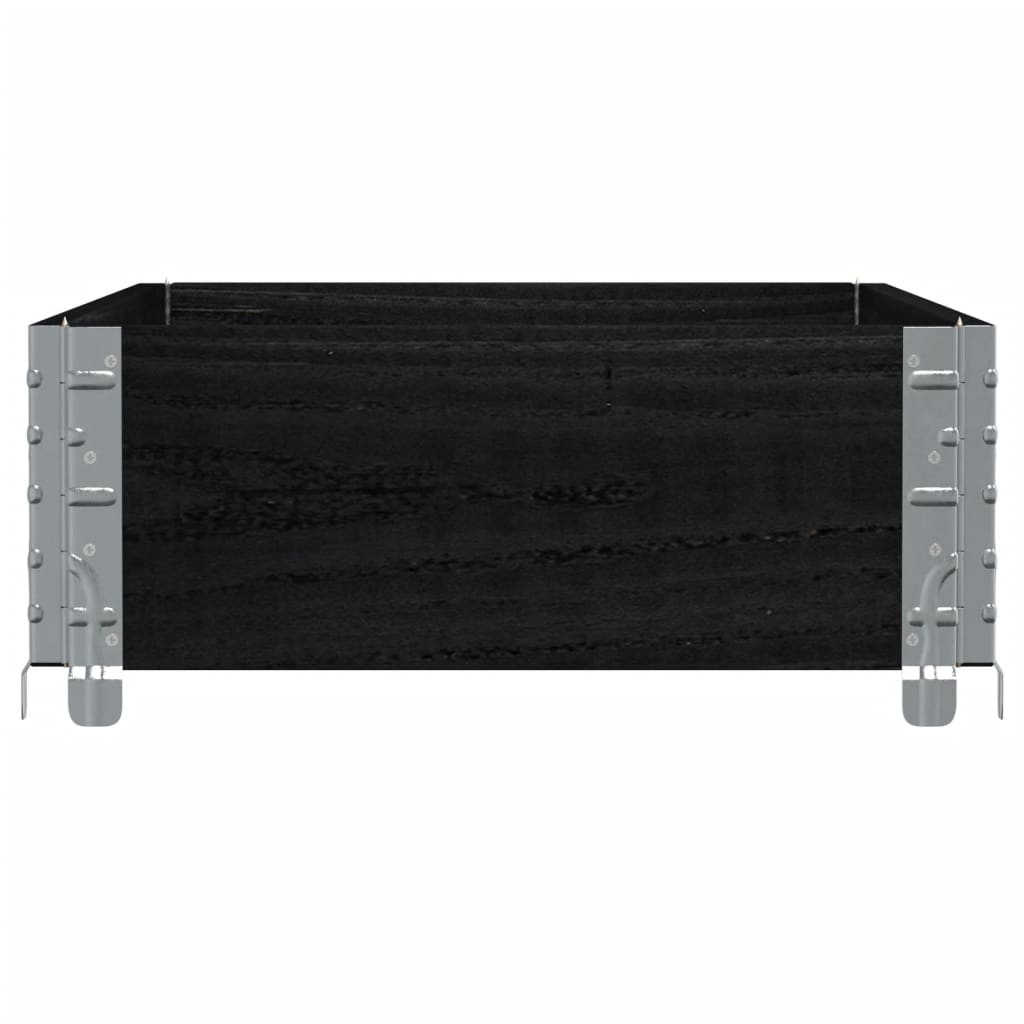 vidaXL Ζαρντινιέρα Κήπου Μαύρη 100x50 εκ. από Μασίφ Ξύλο Πεύκου