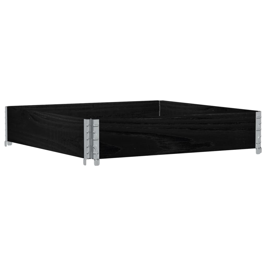 vidaXL Ζαρντινιέρα Κήπου Μαύρη 100x100 εκ. από Μασίφ Ξύλο Πεύκου