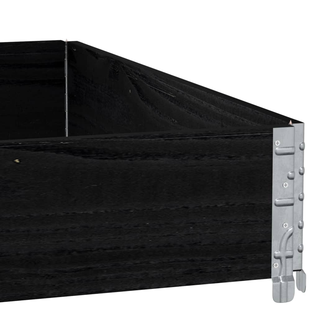 vidaXL Ζαρντινιέρα Κήπου Μαύρη 100x100 εκ. από Μασίφ Ξύλο Πεύκου