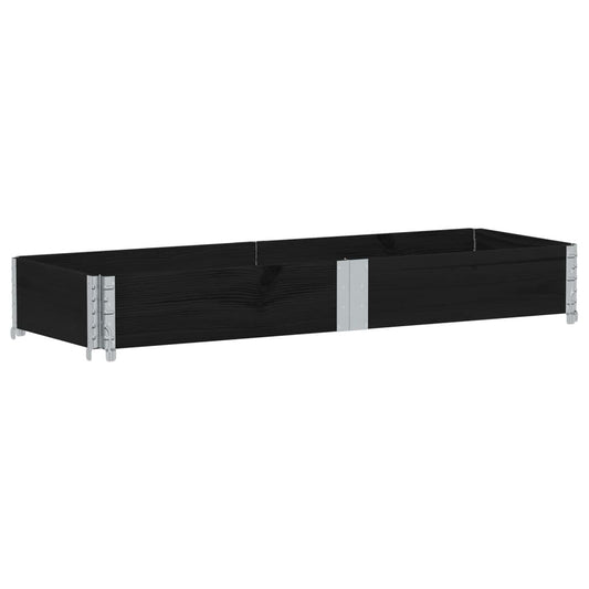 vidaXL Ζαρντινιέρα Κήπου Μαύρη 150x50 εκ. από Μασίφ Ξύλο Πεύκου